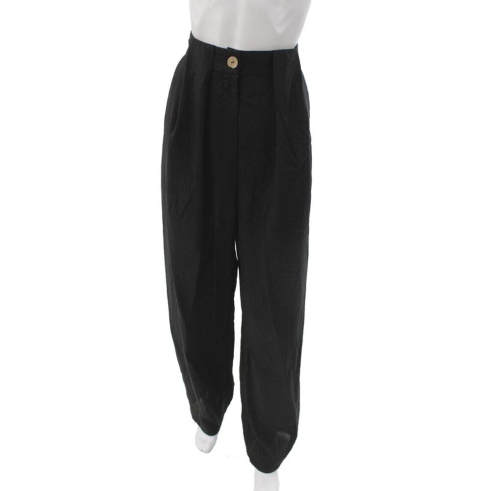 Sabina Musayev Womens Black Dress Pants Button Closure Minimalist Size M